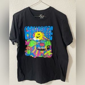 Nike Men’s Graphic T-Shirt “Have a Nice Daze” Solid Black with Rainbow Size L